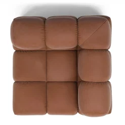 Sacai 3-Module Brown Leather Sofa
