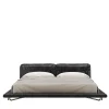 Saint Germain Timeless Leather And Raw Silver Metal Frame Bed