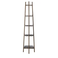 Salina Five-Level Brown Wood Bookcase