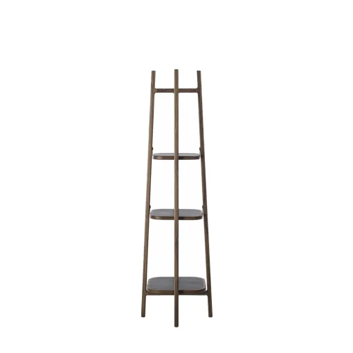 Salina Three-Level Brown Wood Bookcase