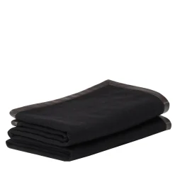 Salon Leather-Hemmed Black Small Blanket