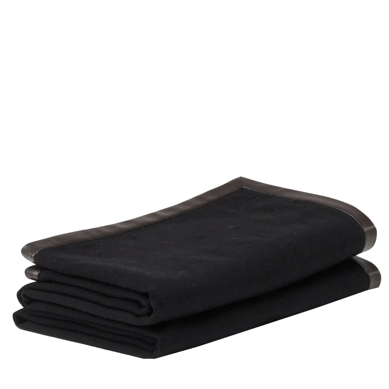 Salon Leather-Hemmed Black Small Blanket