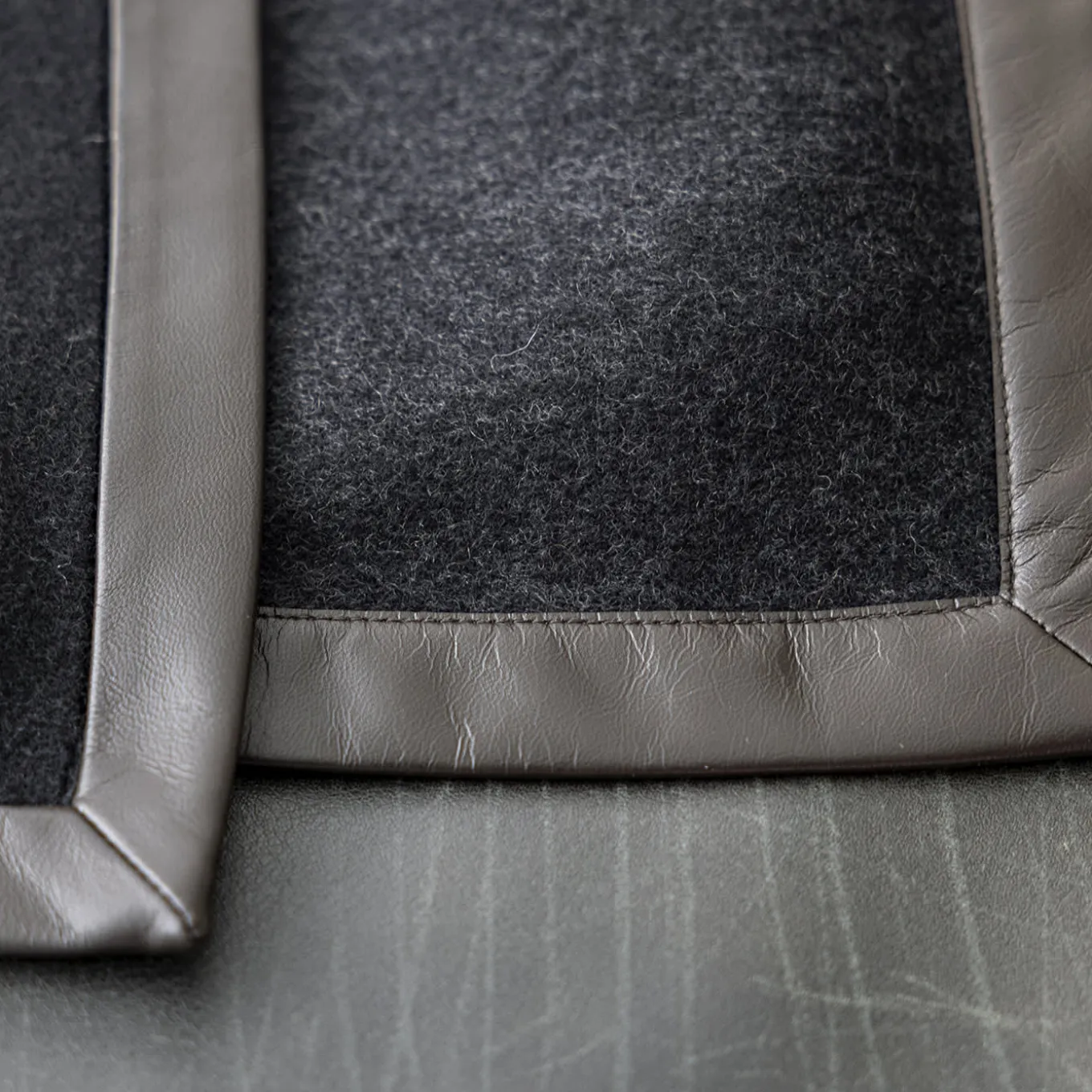 Salon Leather-Hemmed Black Small Blanket