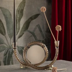 San Marco Mirroring Coffee Brown Murano Glass Candleholder