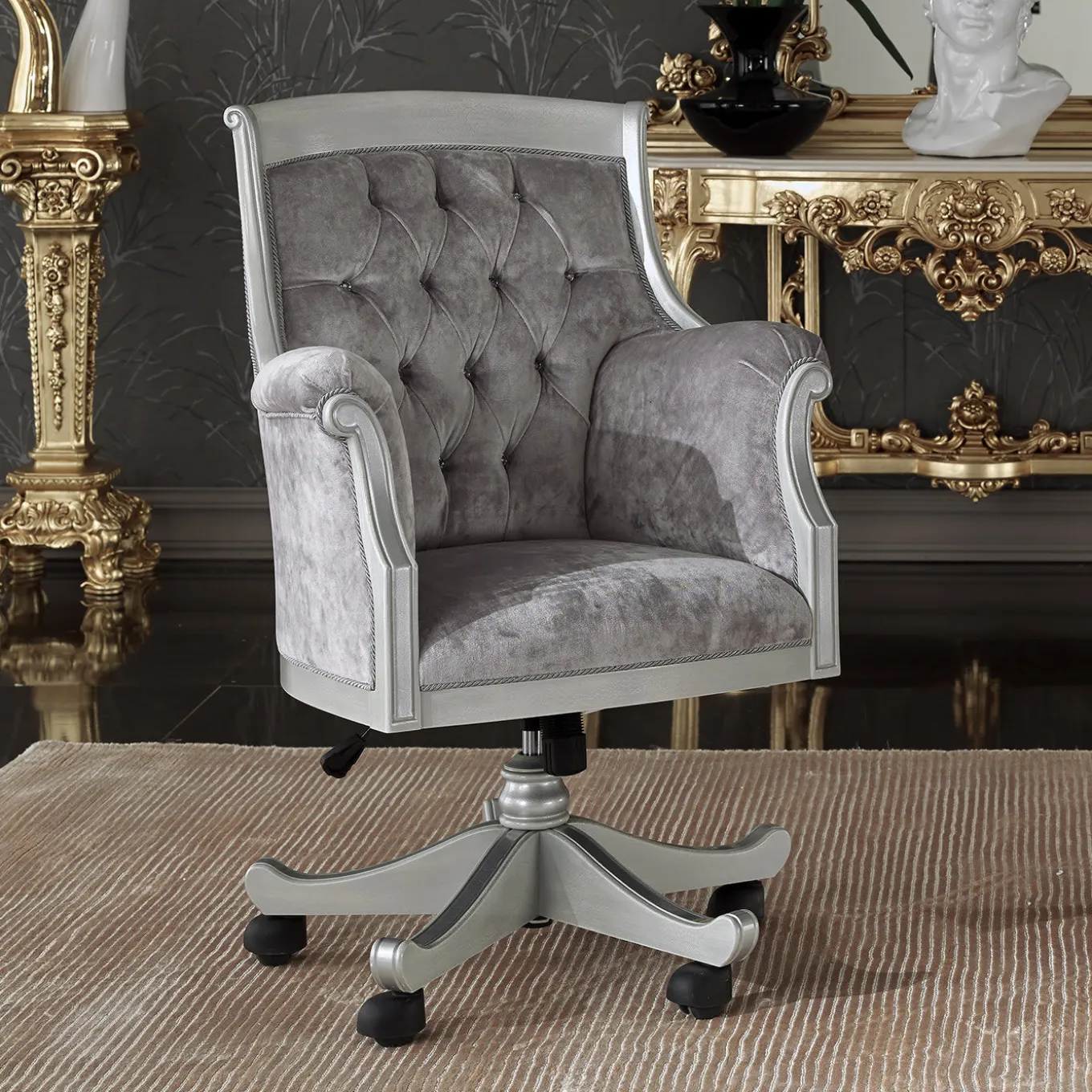 San Remo Swivel Armchair with Swarovski Crystals