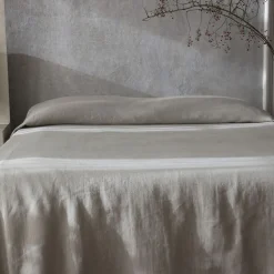 Sand Heavy Linen Bed Cover with Sewing