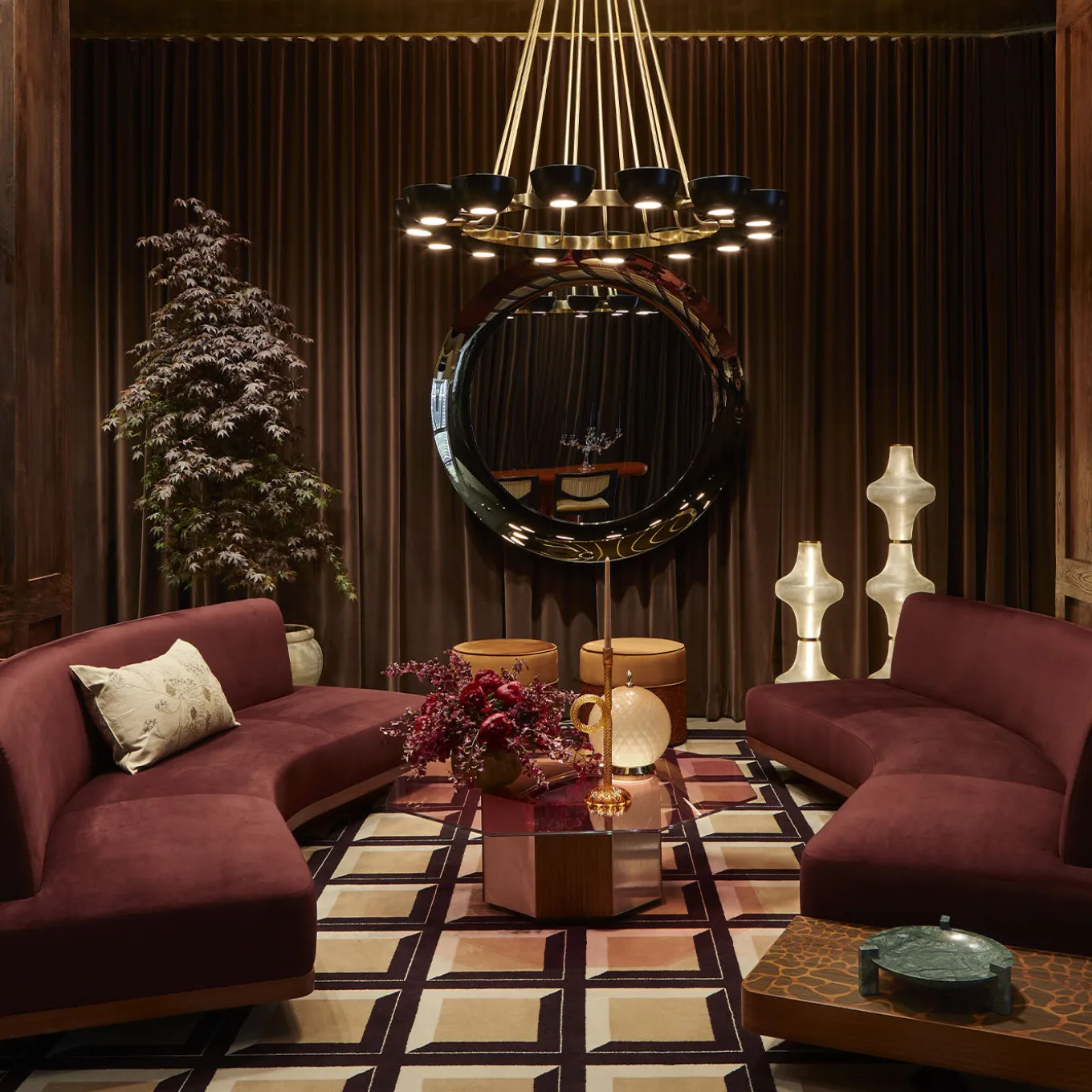 Sandra e Raimondo Coffee Wood and Glass Coffee Table