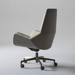Sanremo Swivel Beige & Taupe Office Armchair on Castors