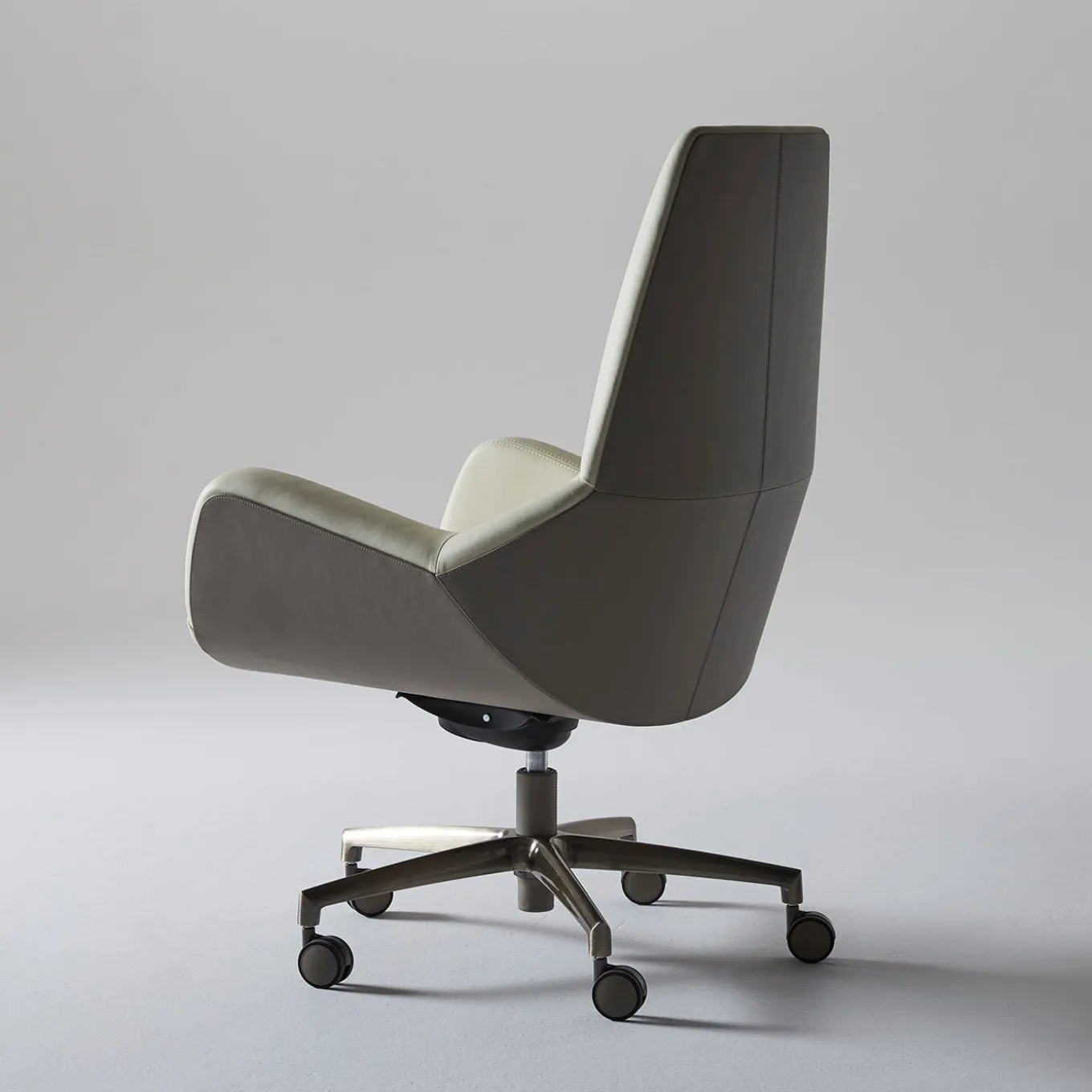 Sanremo Swivel Beige & Taupe Office Armchair on Castors