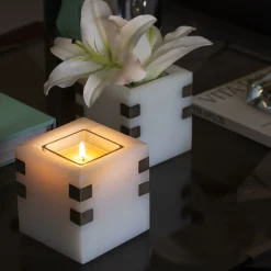 Santiago Onyx Candleholder with Brass Accents