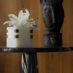 Santiago Onyx Candleholder with Brass Accents