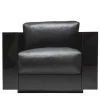 Saratoga Black Armchair by Lella and Massimo Vignelli