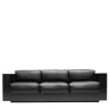 Saratoga Black 3-Seat Sofa by Lella and Massimo Vignelli