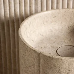 Sartoriale Column Beige Marble Washbasin by Federico Peri
