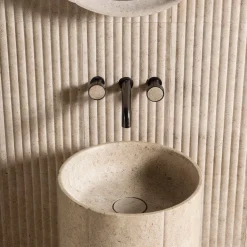 Sartoriale Column Beige Marble Washbasin by Federico Peri
