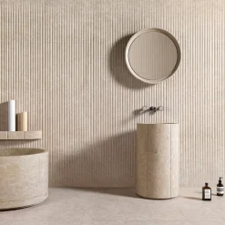 Sartoriale Column Beige Marble Washbasin by Federico Peri
