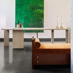 Satin-finished Travertine Desk DsignincMilano x FiammettaV Home Collection