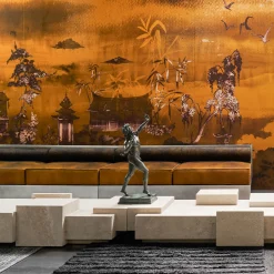 Satin-finished Travertine Coffee Table DsignincMilano x FiammettaV Home Collection