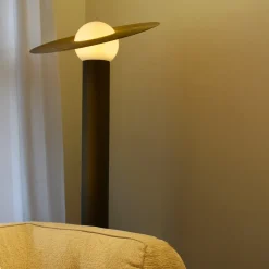 Saturno Brushed Bronze Resin Floor Lamp