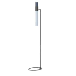 Sbàrlusc Fumé Glass & Gunmetal Brass Floor Lamp by Isacco Brioschi