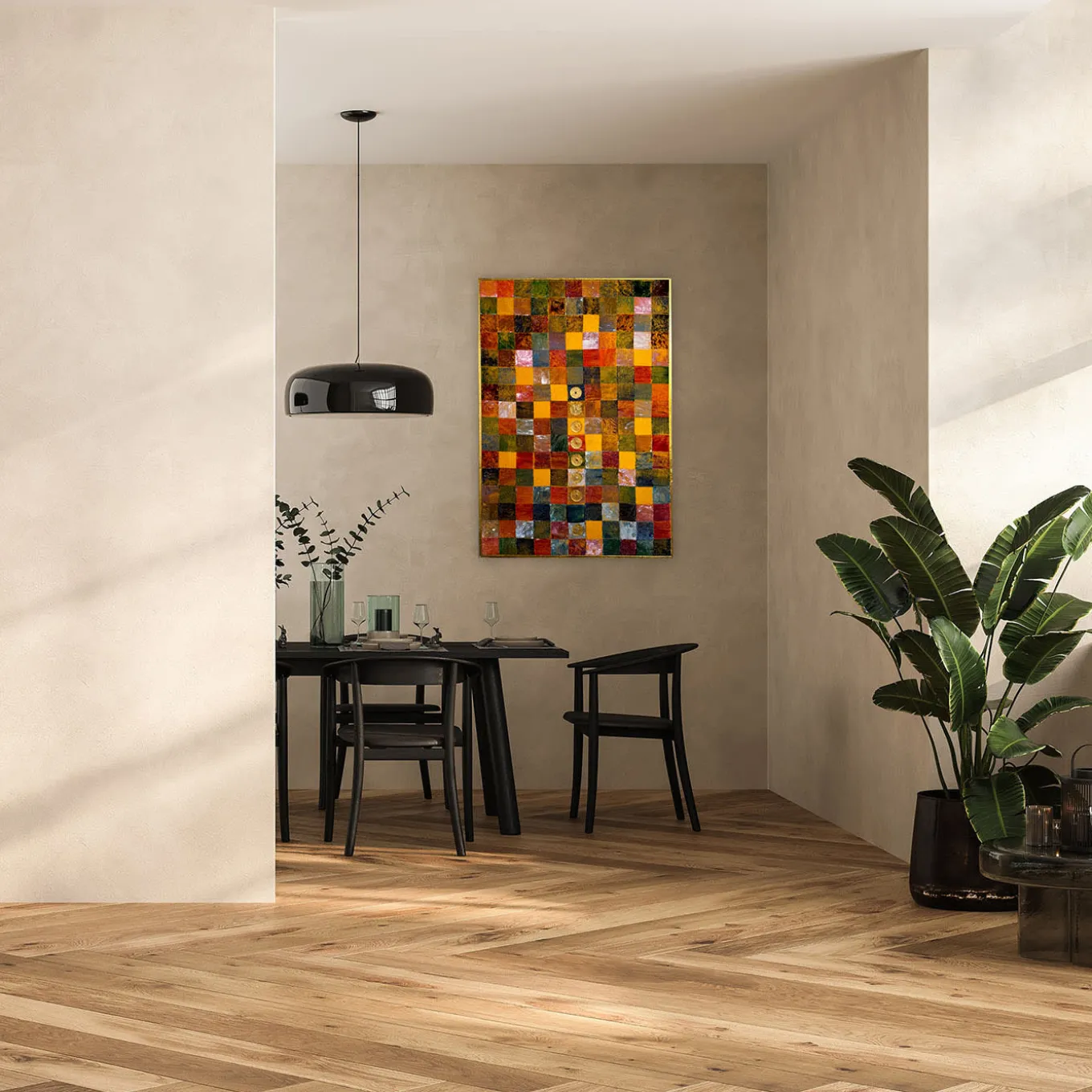Scacchiera Velvet Hand-Painted Tapestry