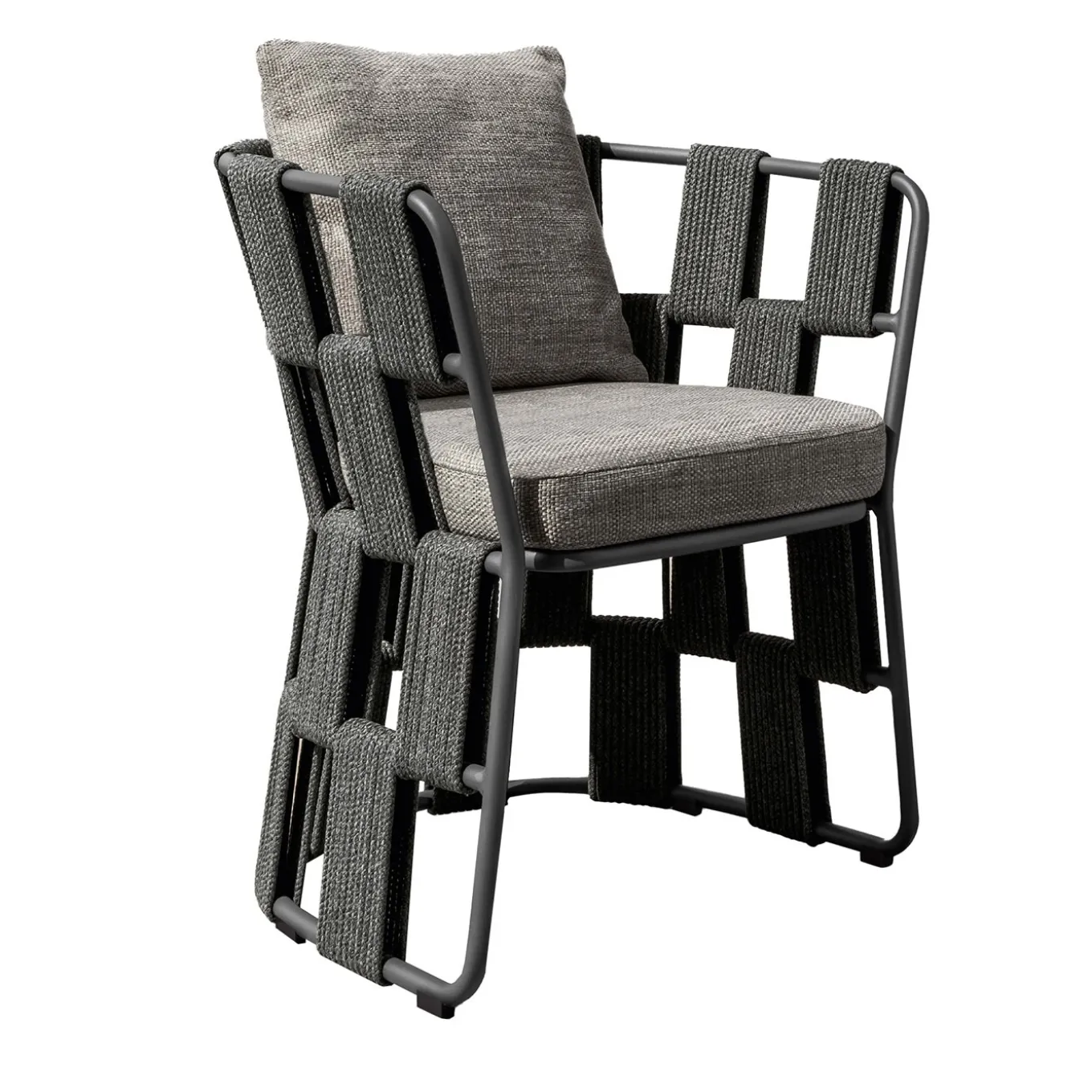 Scacco Dark Gray Dining Armchair by Ludovica & Roberto Palomba