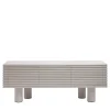 Scala Modern White Leather Wood 3 Door Sideboard