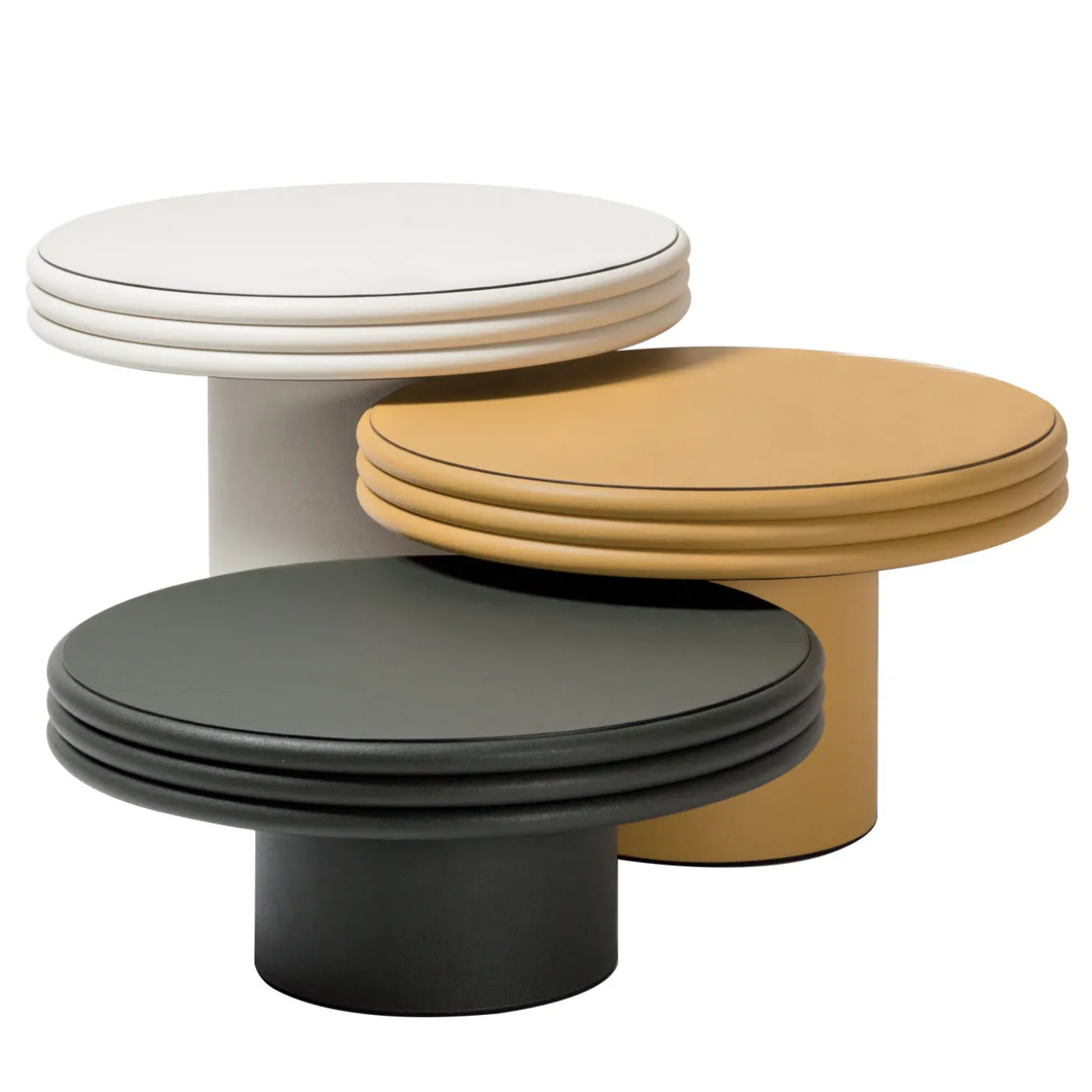 Scala Set of Three Round Tables with Column Base