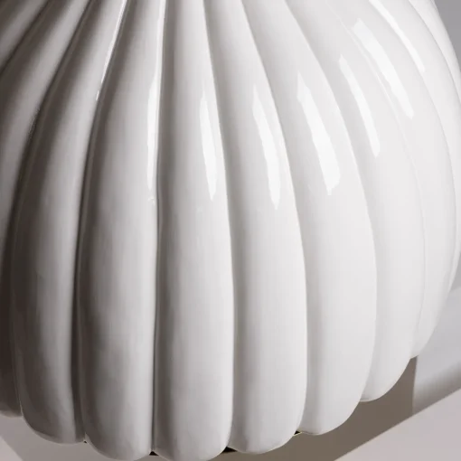 Scalloped White Ceramic Pendant Lamp
