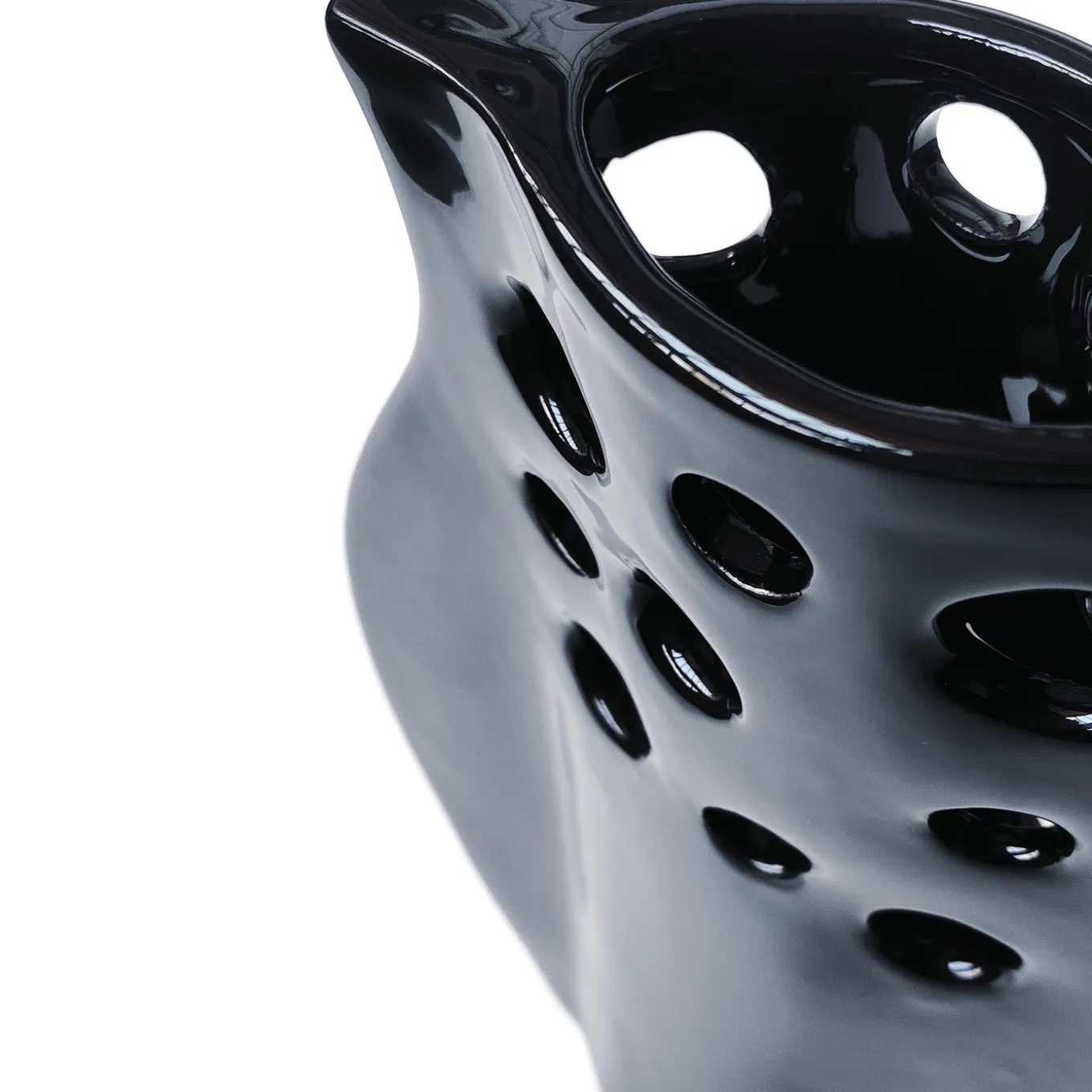 Schiacciato 2 Black Vase