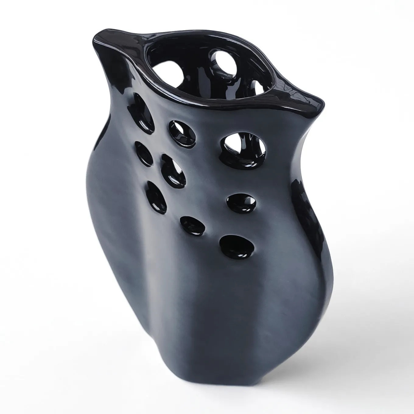 Schiacciato 2 Black Vase