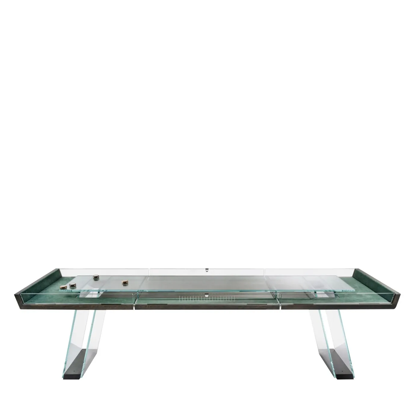 Scivolo 9ft Wood and Glass Shuffleboard Table