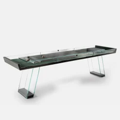 Scivolo 9ft Wood and Glass Shuffleboard Table