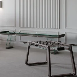 Scivolo 9ft Wood and Glass Shuffleboard Table