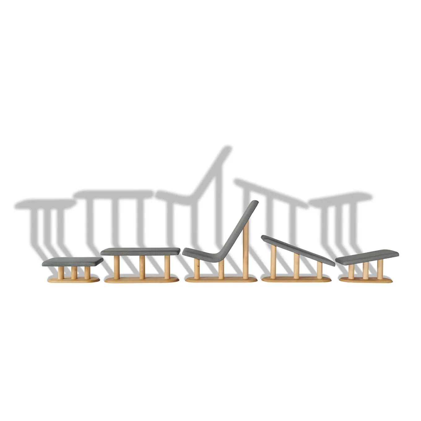 Segni A Set of 5 Benches Limited Edition by Lanzavecchia and Wai