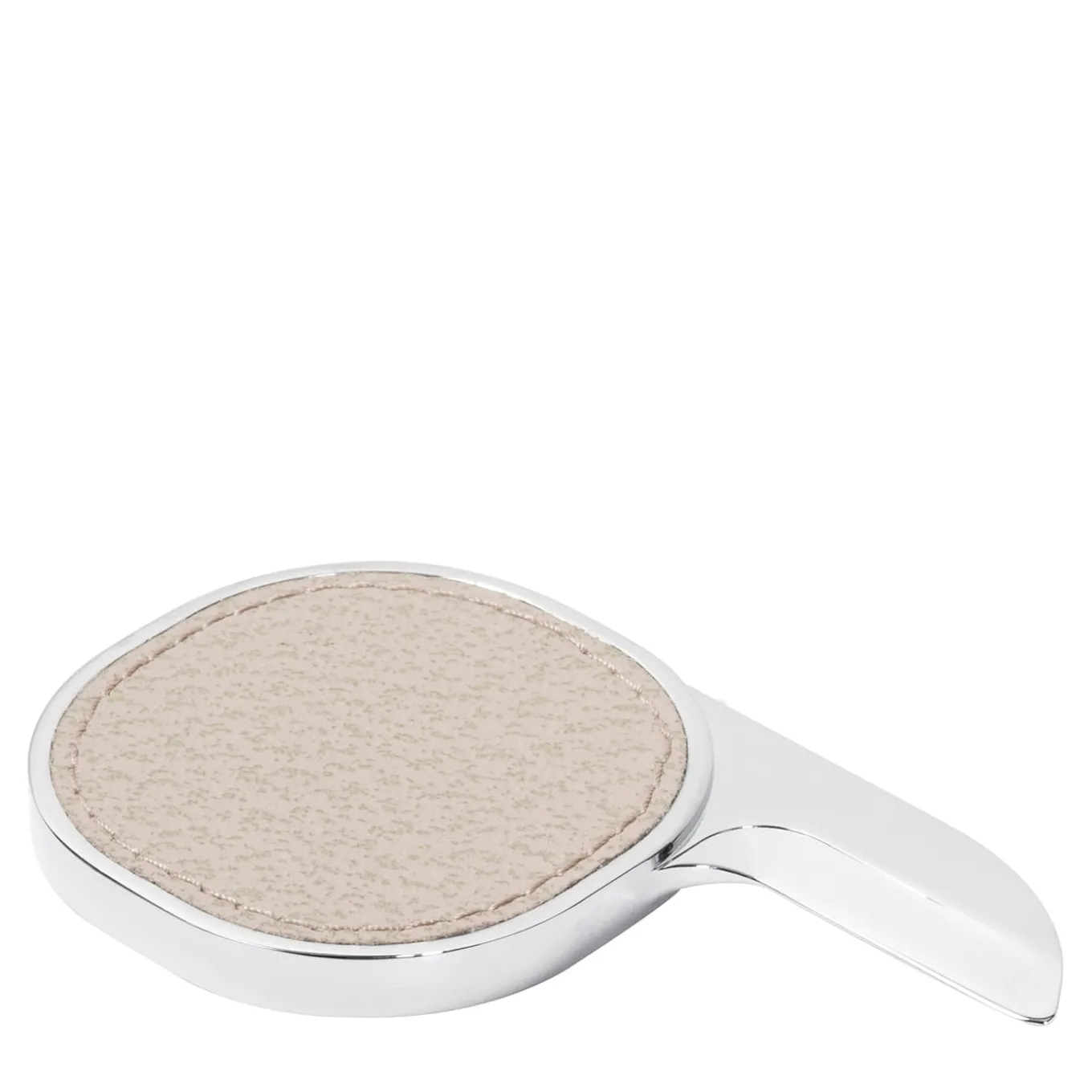 Segno Chrome and Beige Leather Letter Opener