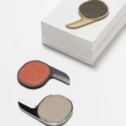 Segno Chrome and Beige Leather Letter Opener