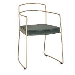 SEIDECIMI AUREO GREEN HAND BRUSHED BRASS CHAIR