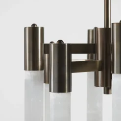 Selene Brushed Bronze and Selenite Chandelier