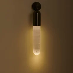 Selene Wall Sconce in Dark Bronze and Selenite