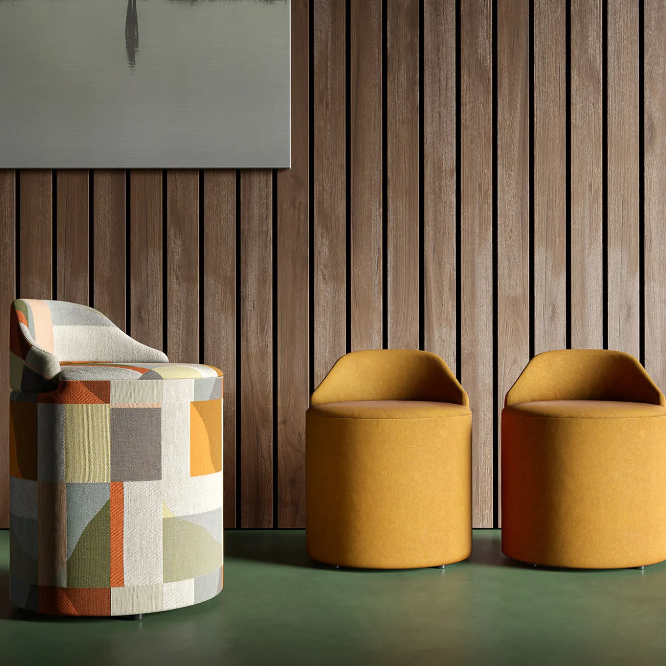 Sella Low Orange Pouf