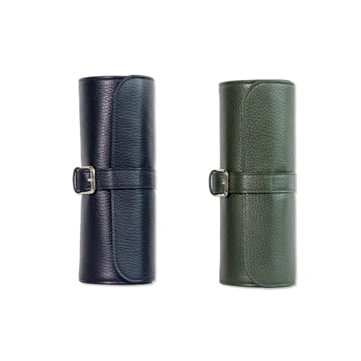 Selva Green Leather Travel Watch & Jewelry Holder