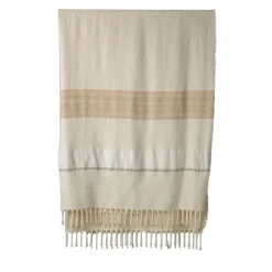 Senja.D1 Fringed Sand Silk & Linen Blanket