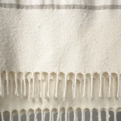 Senja.D1 Fringed Sand Silk & Linen Blanket