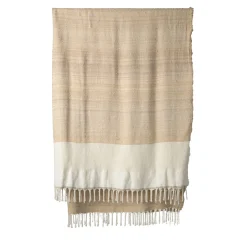 Senja.D2 Fringed Sand Silk & Linen Blanket
