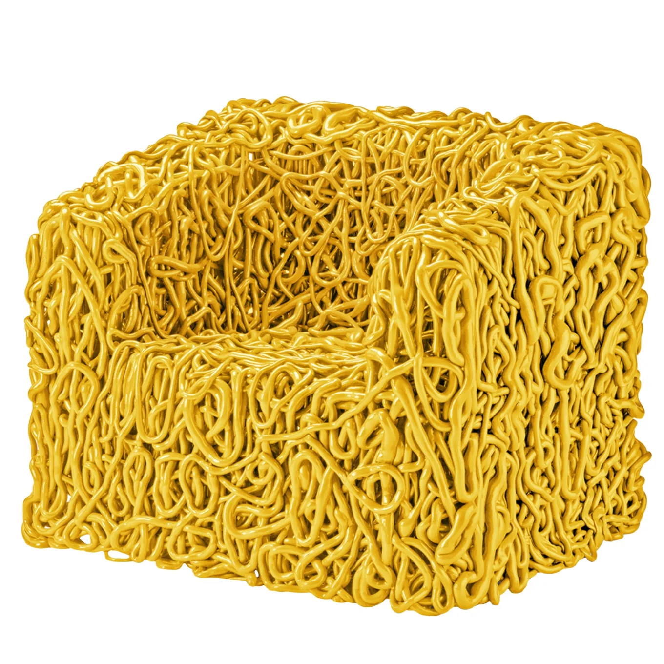 Senzafine Yellow Resin Armchair by Gaetano Pesce