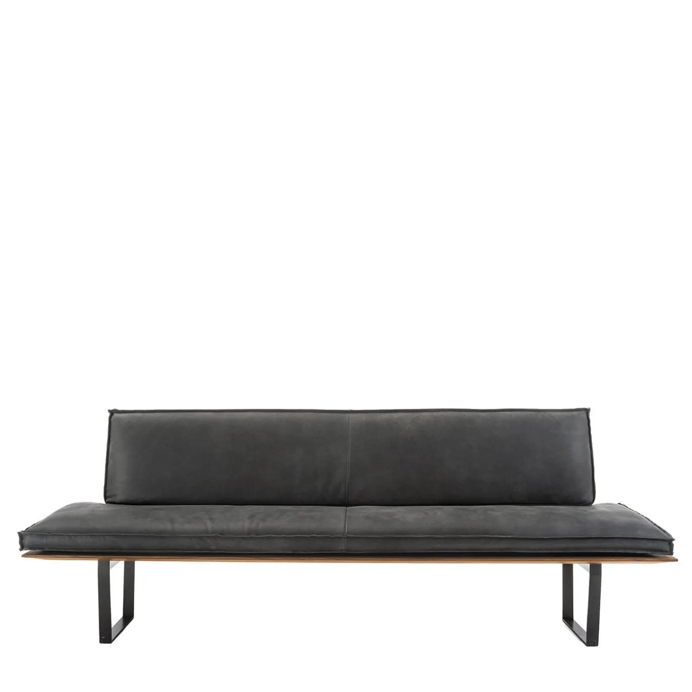 Sequoia Solid wood and suede Leather Bench