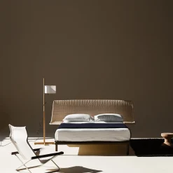 Serafino Iron & Wicker Double Bed by Mario Scairato