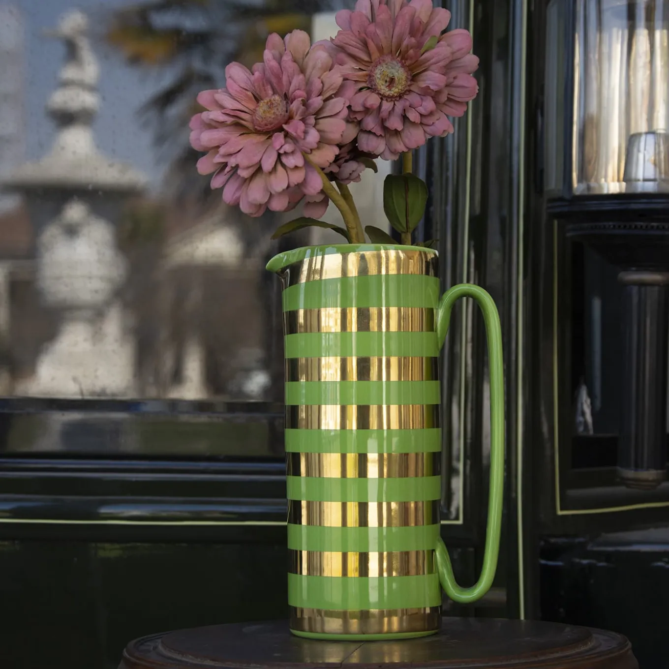 Serlio Gondoliere Gold & Green Pitcher