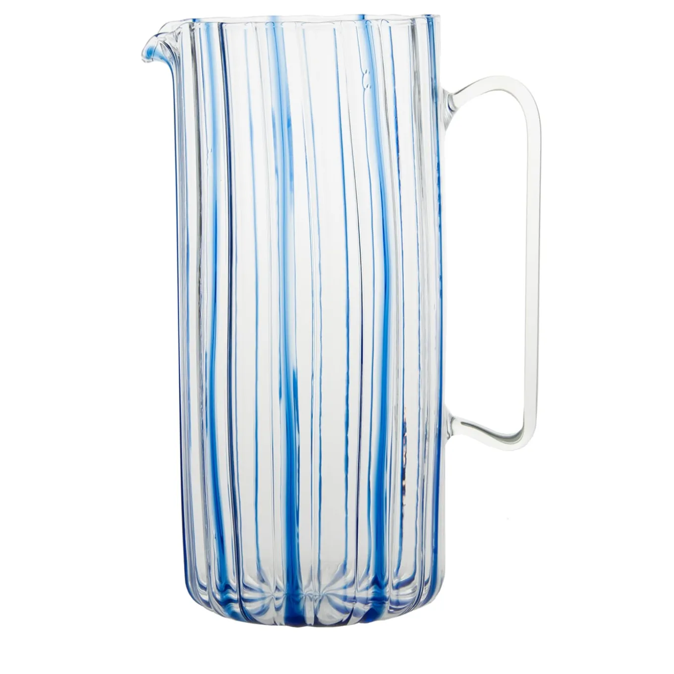 Serlio Loos Blue Stripe Glass Pitcher
